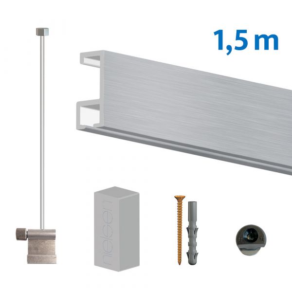 Nielsen Bilderschiene Economy-Set in Silber matt