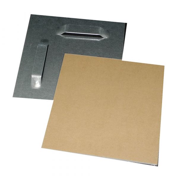 Spiegelblech 90 x 90 mm bis 4,5 kg, selbstklebend mit 2 Ösen