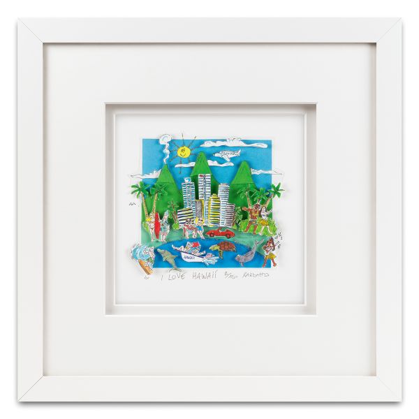 Paolo Randazzo - Hawaii mit Bilderrahmen, 40 x 40 cm