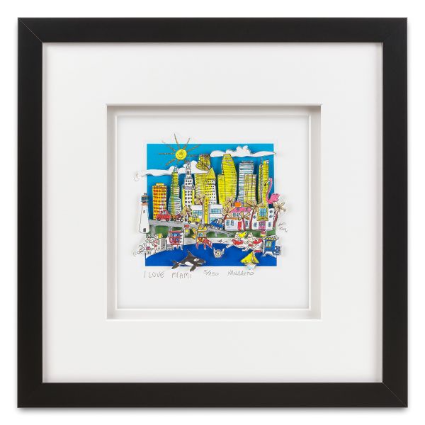 Paolo Randazzo - Miami mit Bilderrahmen, 40 x 40 cm