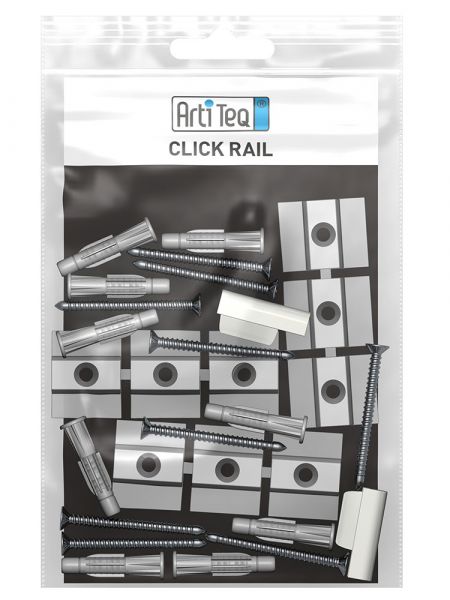 Artiteq - Set Befestigungsmaterial Click Rail weiß 300 cm