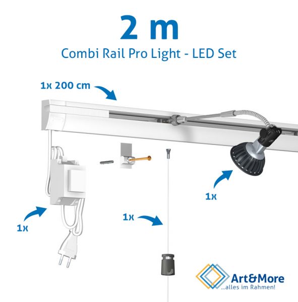 2 m Combi Rail Pro Light LED Set