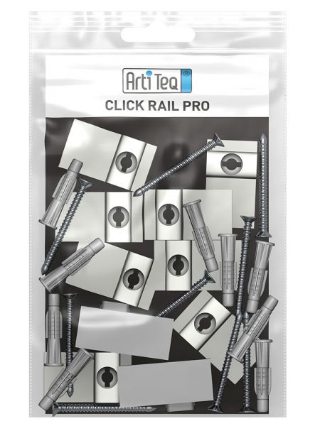 Artiteq - Set Befestigungsmaterial Click Rail Pro grau 200 cm