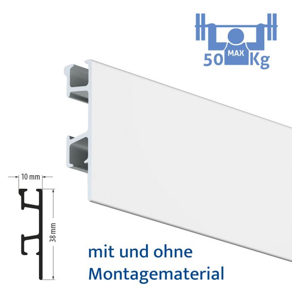 Galerieschiene-Schwerlast Profil weiß