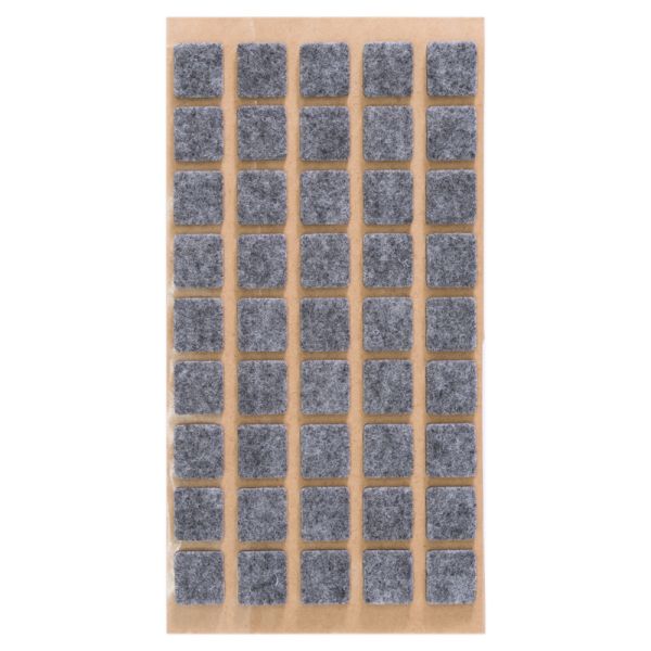 Graue Filzpuffer für Bilderrahmen, selbstklebend, quadratisch, 14 x 14 mm