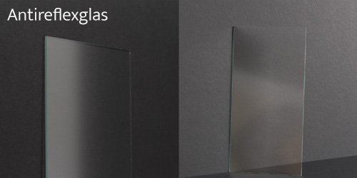 Verschiedene Glasarten für Bilderrahmen